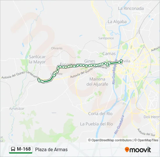 M-168 Bus Line Map