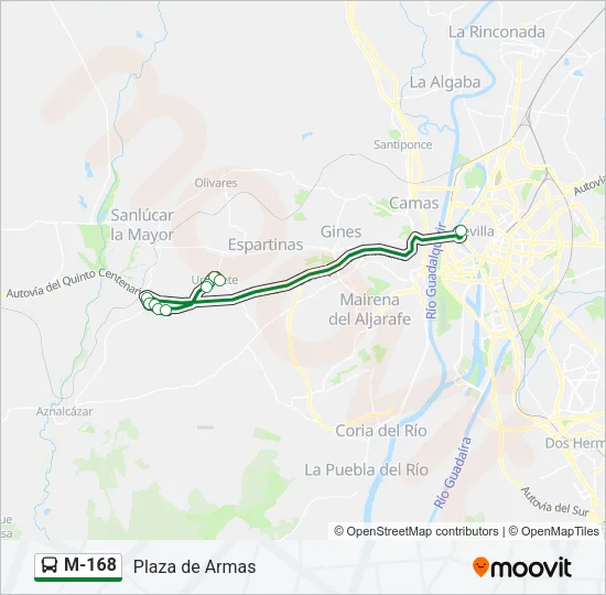 M-168 Bus Line Map