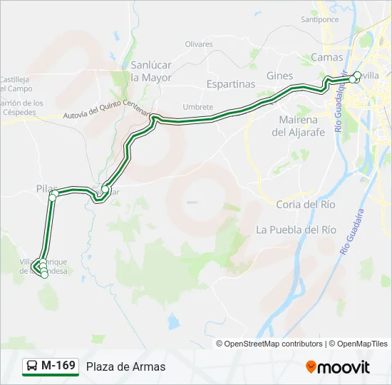 M-169 Bus Line Map