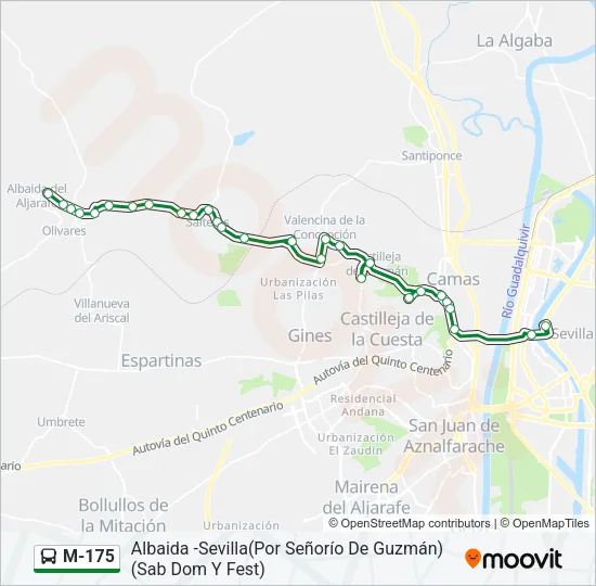 M-175 Bus Line Map