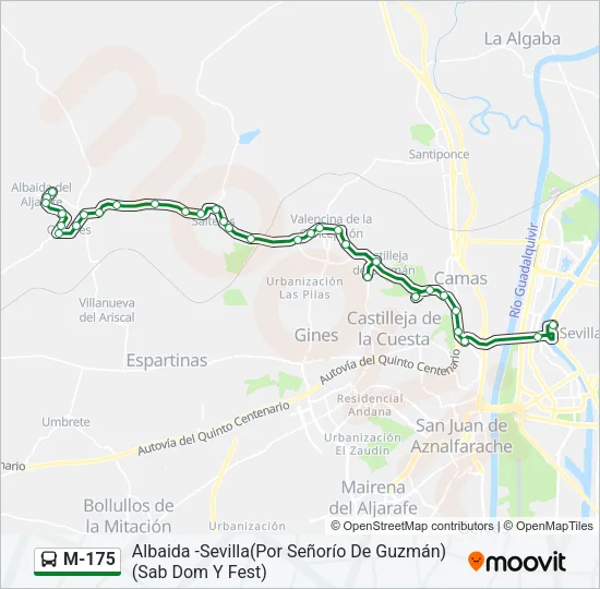 M-175 Bus Line Map