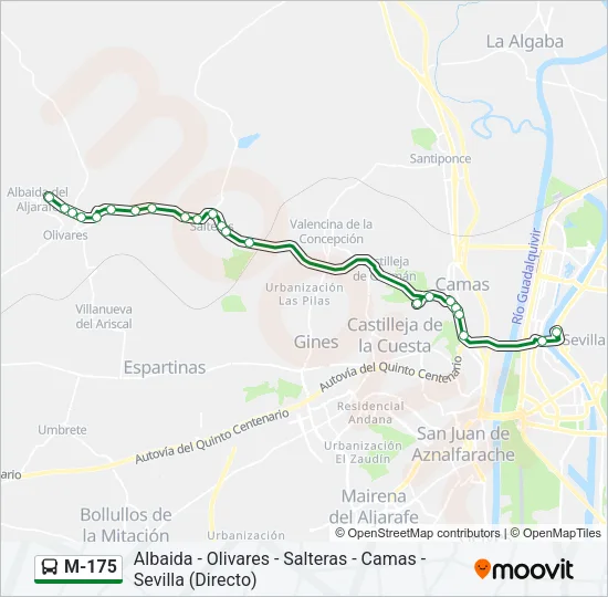 M-175 Bus Line Map