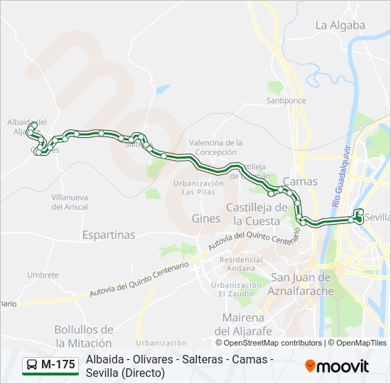 Mapa de M-175 de autobús