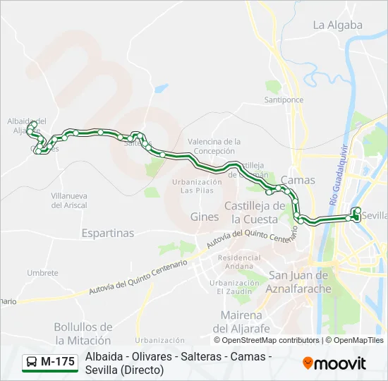M-175 Bus Line Map