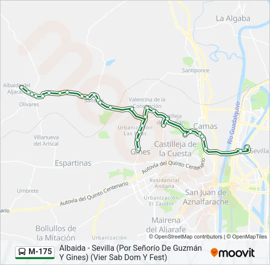 M-175 Bus Line Map