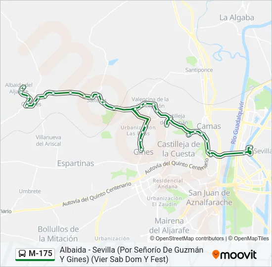 M-175 Bus Line Map