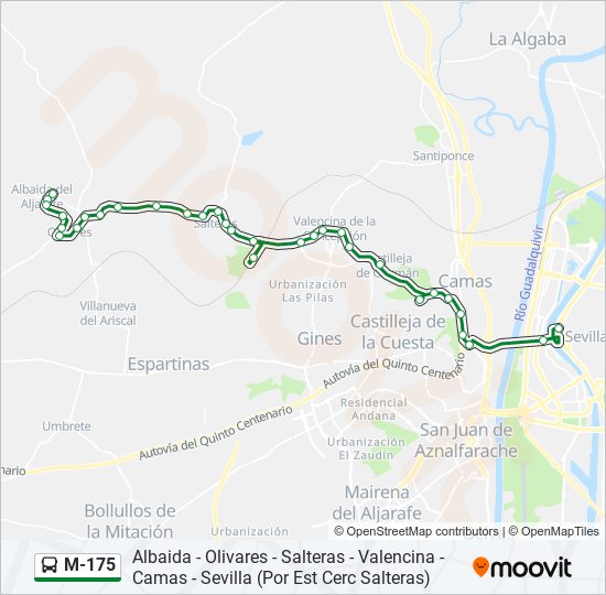 M-175 bus Line Map