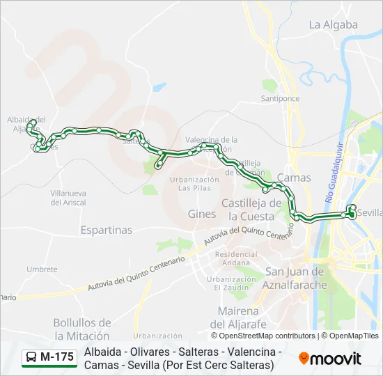 M-175 Bus Line Map