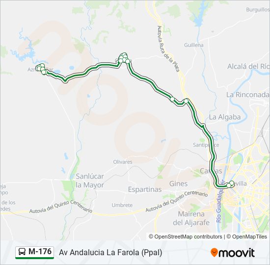 Mapa de M-176 de autobús