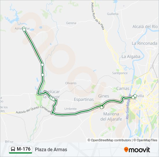 Mapa de M-176 de autobús