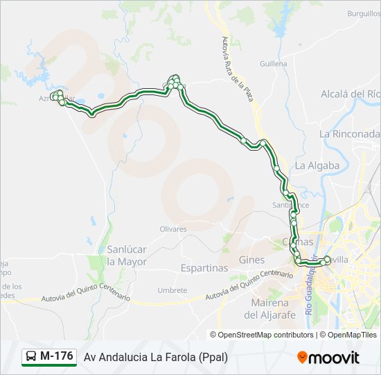 Mapa de M-176 de autobús