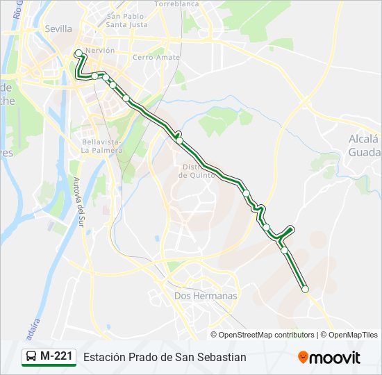 Mapa de M-221 de autobús