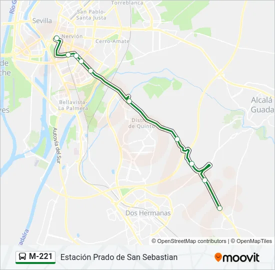 M-221 Bus Line Map