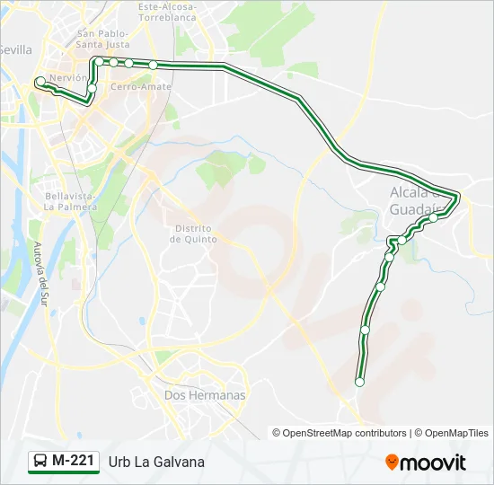 M-221 Bus Line Map