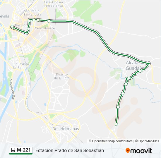 Mapa de M-221 de autobús