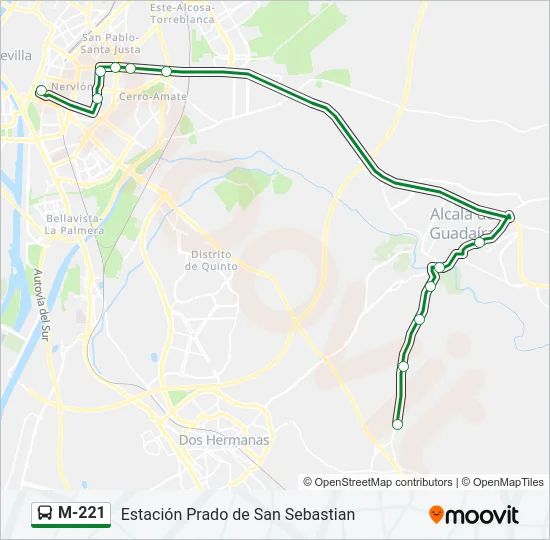 M-221 Bus Line Map