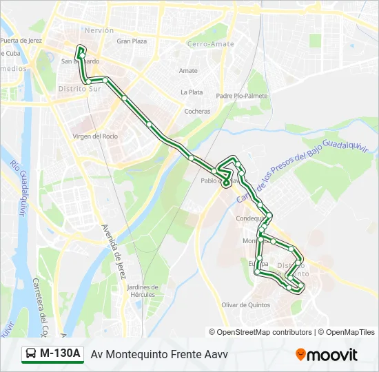 M-130A Bus Line Map