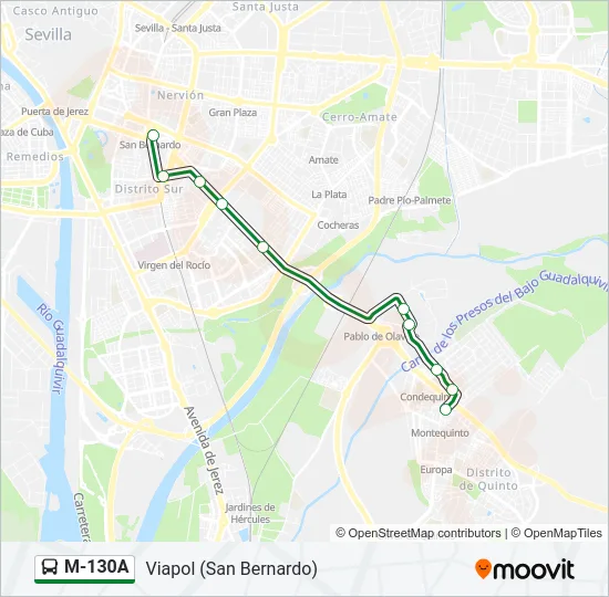 M-130A Bus Line Map
