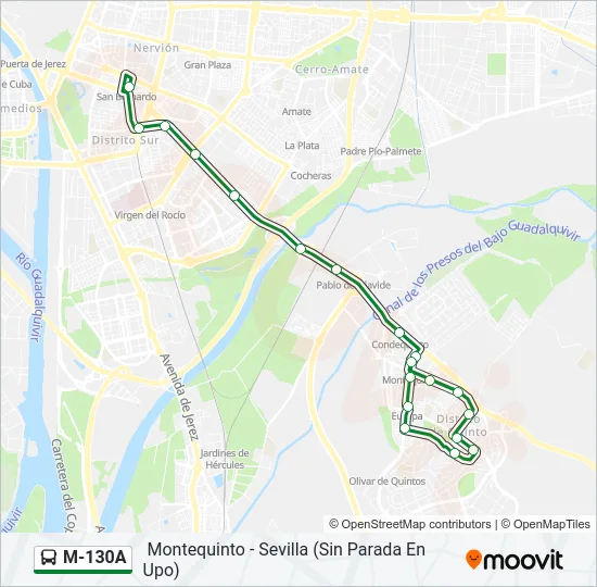 M-130A Bus Line Map