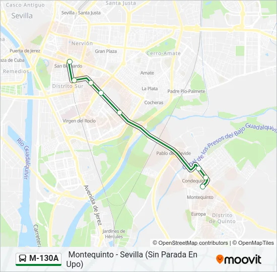M-130A Bus Line Map