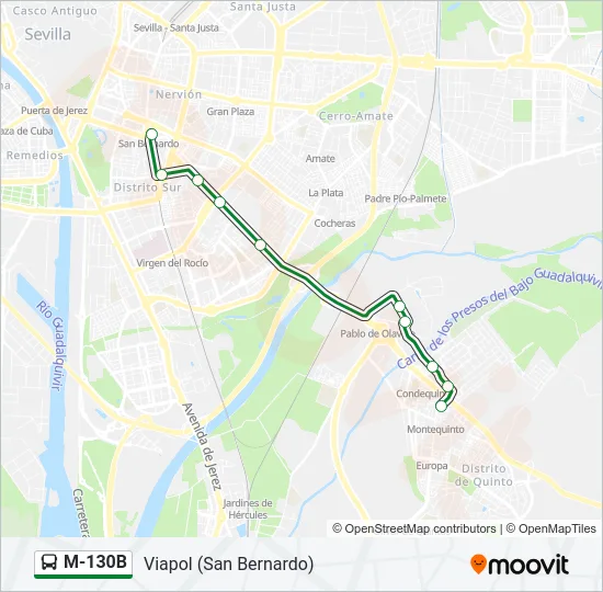 M-130B Bus Line Map