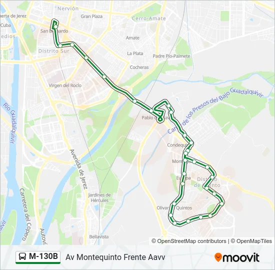M-130B Bus Line Map