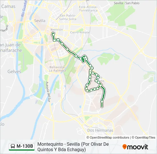 M-130B Bus Line Map