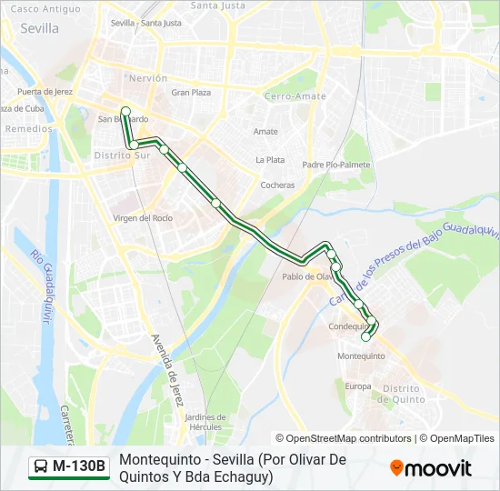 M-130B Bus Line Map