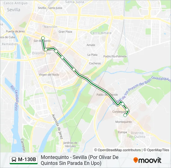 M-130B Bus Line Map