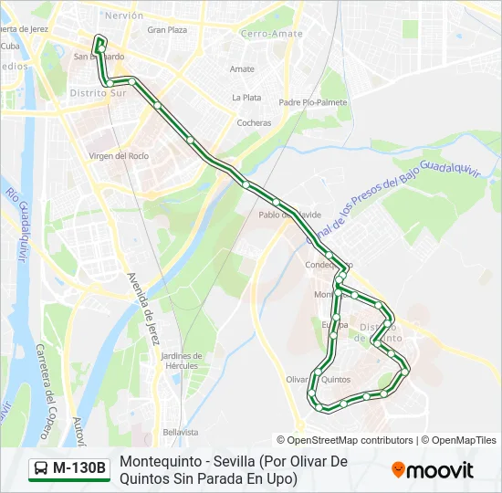 M-130B Bus Line Map