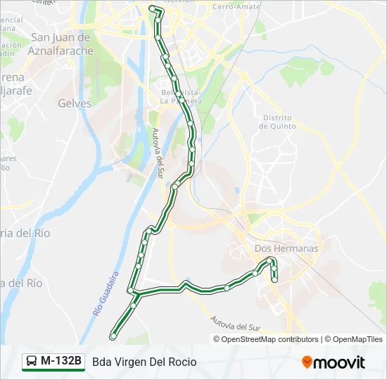 M-132B Bus Line Map