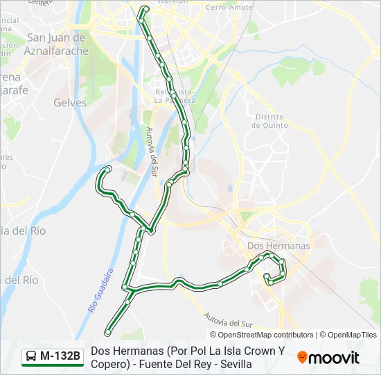 M-132B Bus Line Map