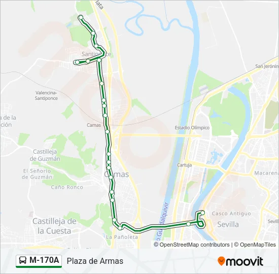 M-170A Bus Line Map