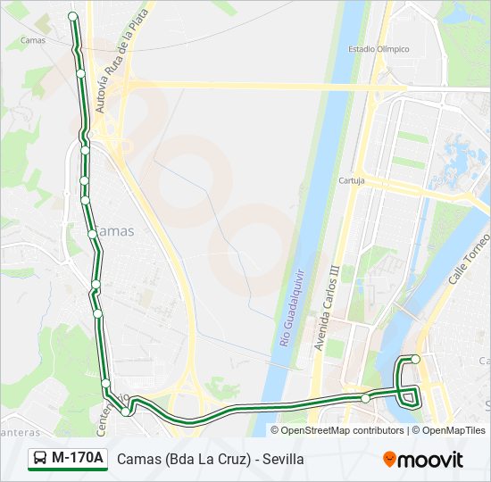 M-170A bus Mapa de línia