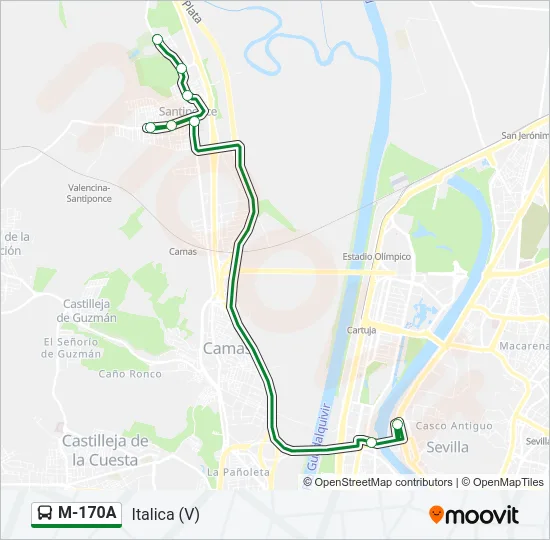 M-170A Bus Line Map