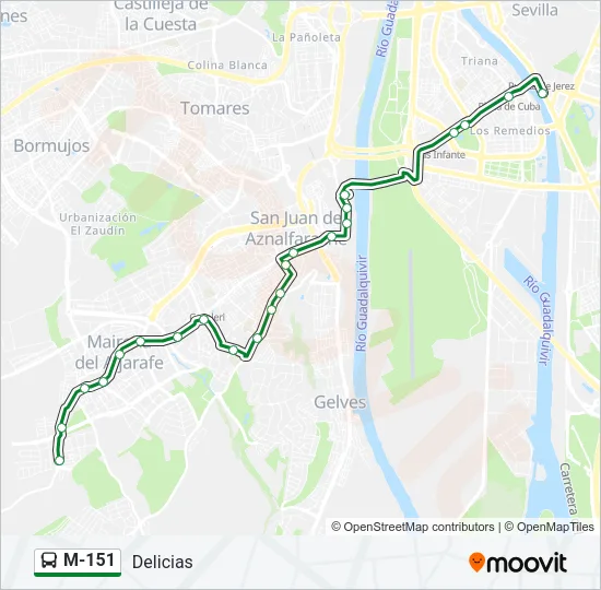 M-151 Bus Line Map