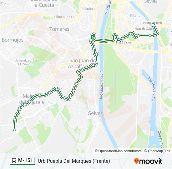 M-151 Bus Line Map