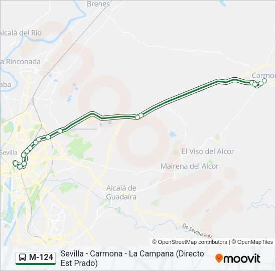 M-124 Bus Line Map