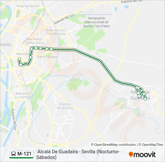 M-121 Bus Line Map