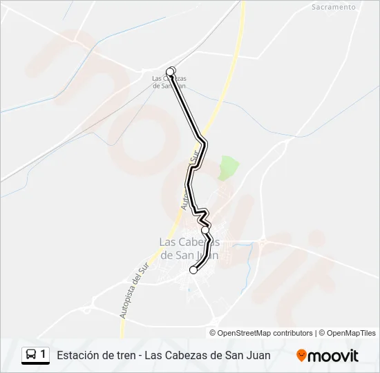 1 Bus Line Map