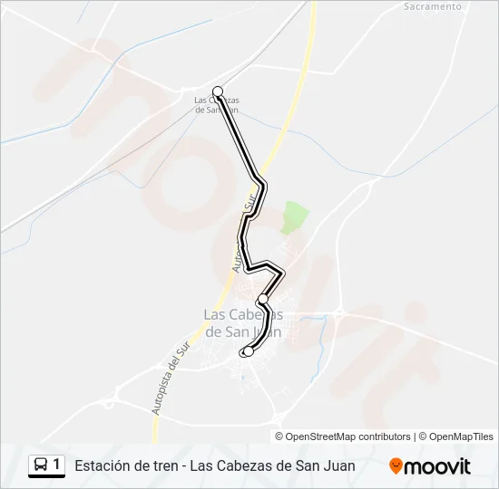 1 Bus Line Map