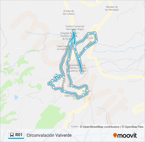 R01 bus Mapa de línia