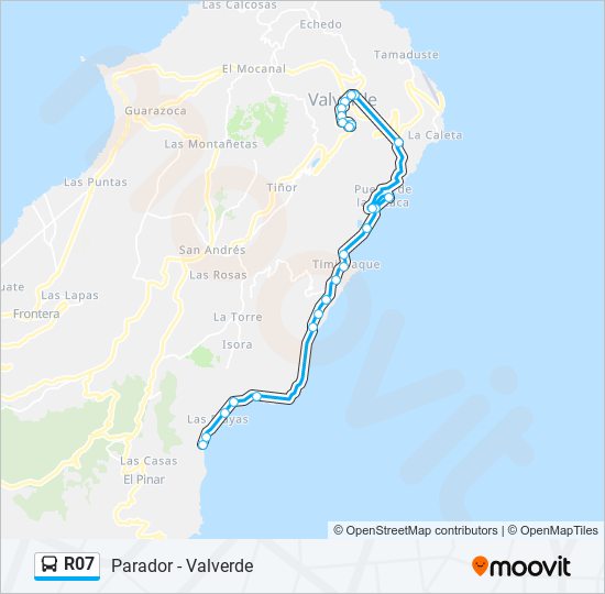 Mapa de R07 de autobús