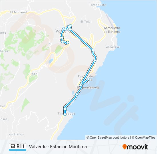 Mapa de R11 de autobús