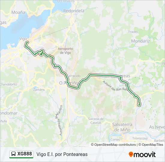 XG888 Bus Line Map