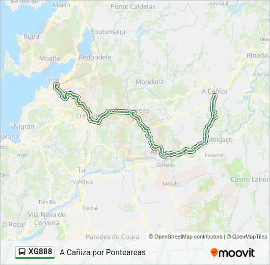 XG888 Bus Line Map