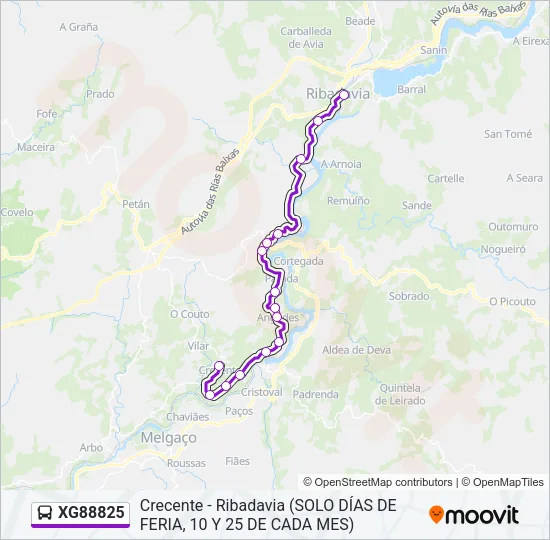 XG88825 Bus Line Map
