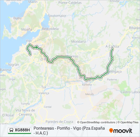 XG888H bus Mapa de línia