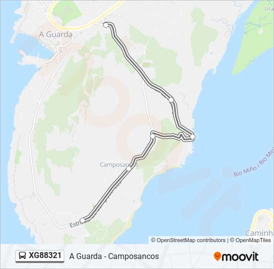 Mapa de XG88321 de autobús