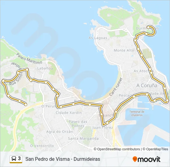 3 Bus Line Map